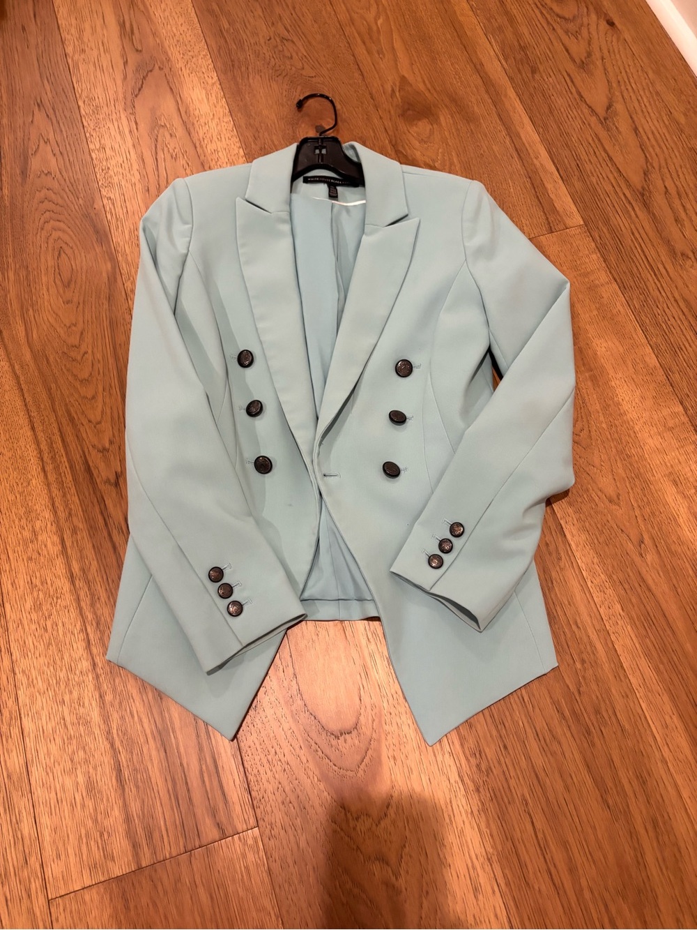 White House Black Market Mint Double-Breasted Blazer